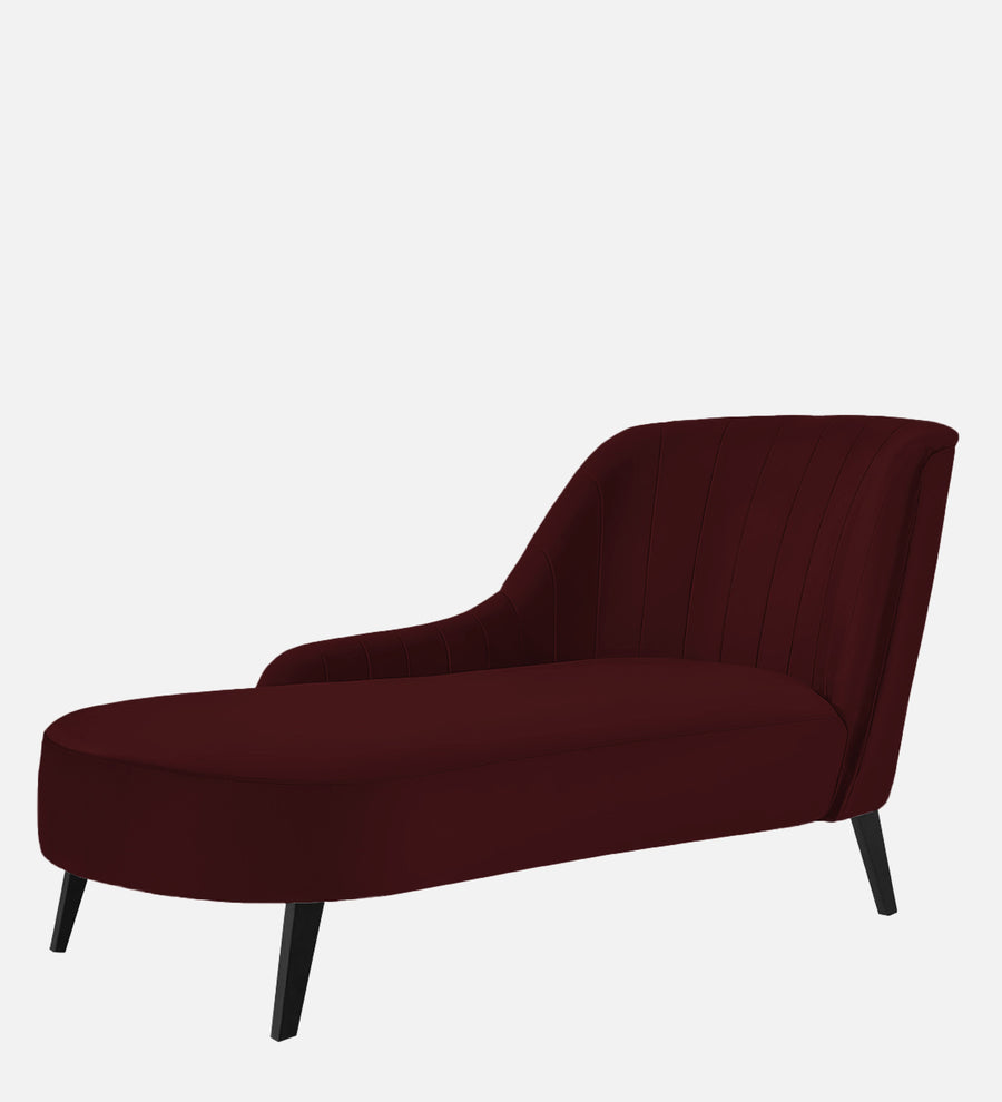 Flora Velvet Lhs Chaise Lounger In Blood Maroon Colour - Febonic Living