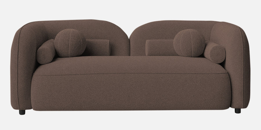 Corny Boucle Fabric 2 Seater Sofa In Truffle Brown Colour - Febonic Living