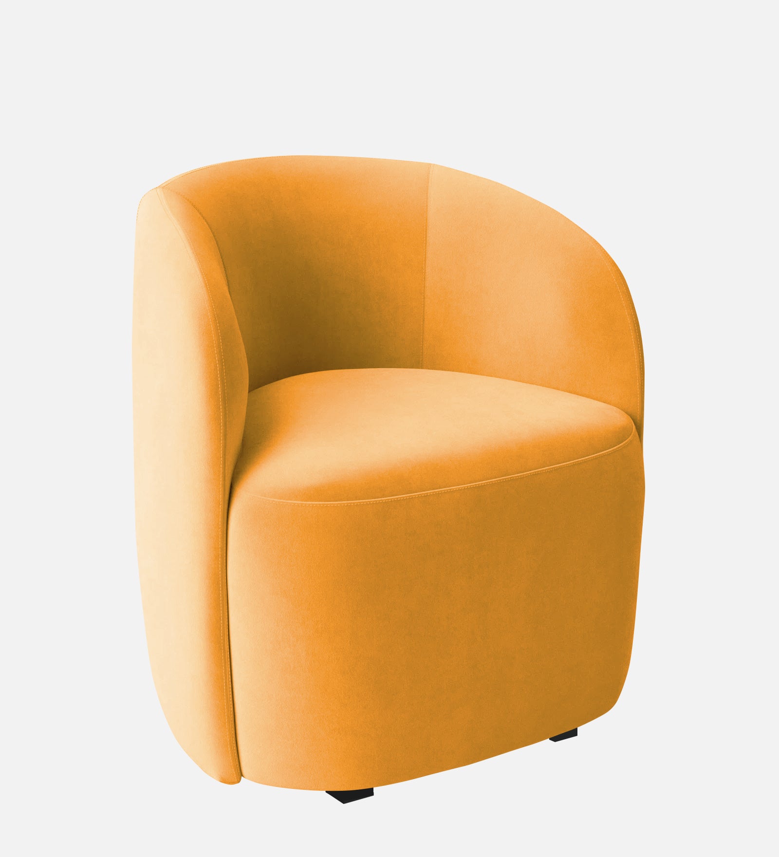 Hazel Velvet Wing Chair in Safforn Yellow Colour