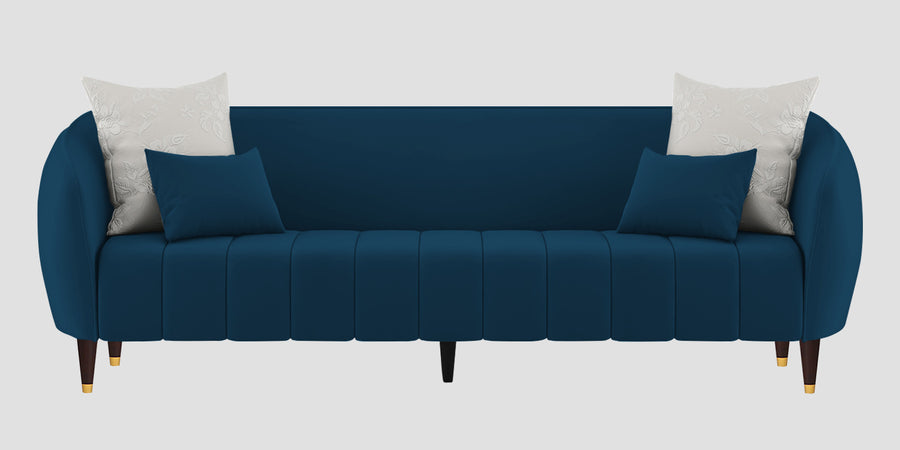 Hairo Velvet 3 Seater Sofa In Azure Blue Colour - Febonic Living