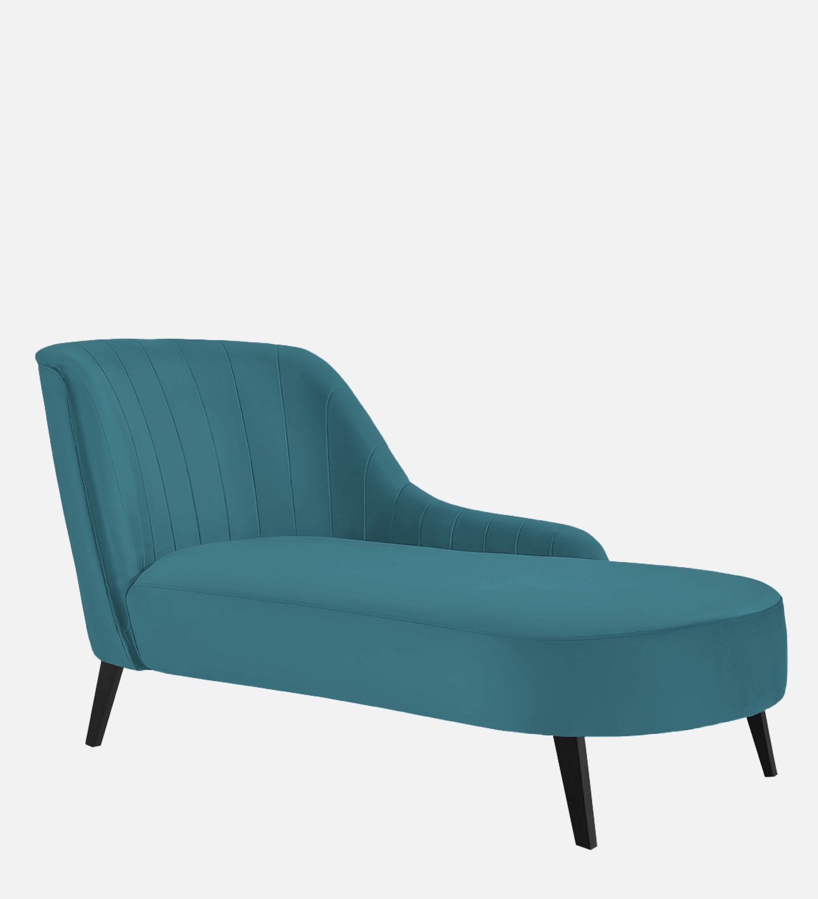 Flora Velvet RHS Chaise Lounger in Aqua Blue Colour