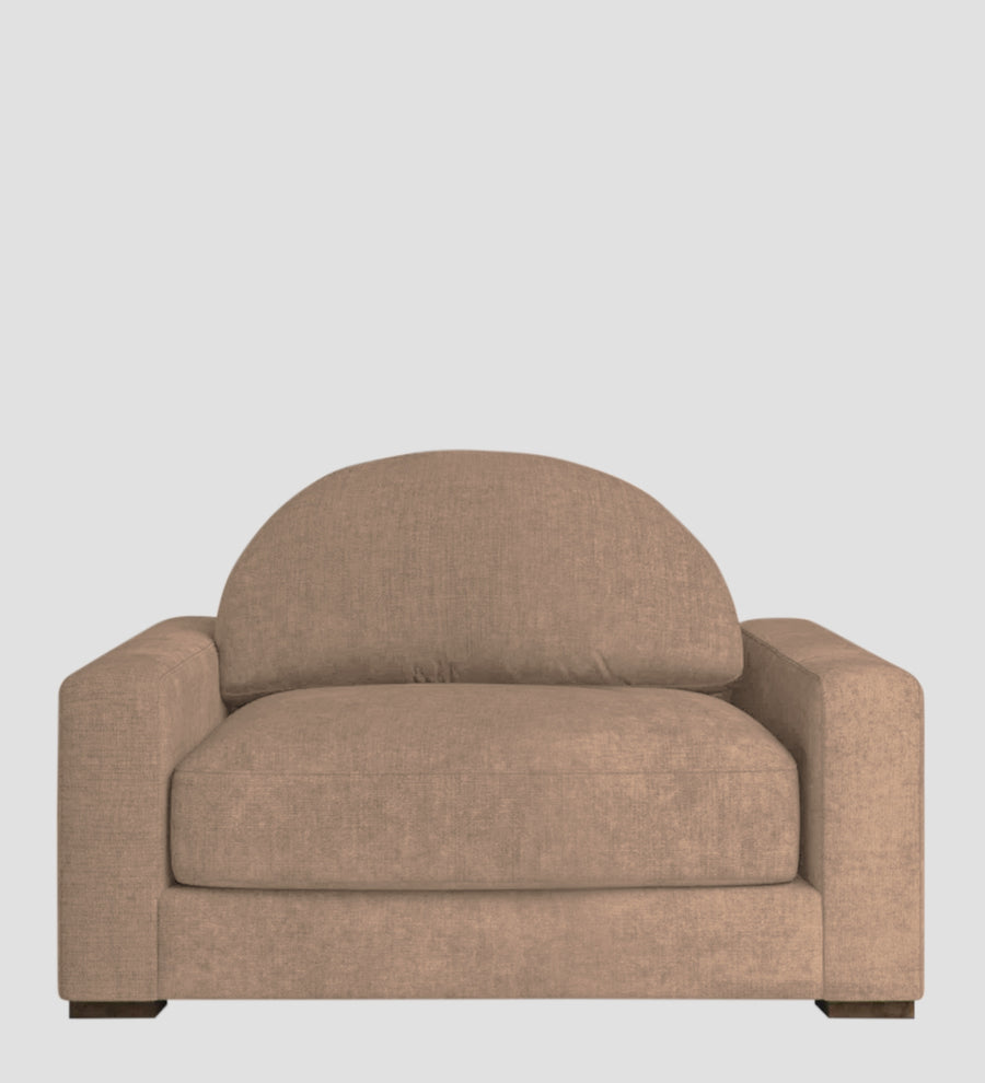 Dara Fabric 1 Seater Sofa In Cookie Beige Colour - Febonic Living