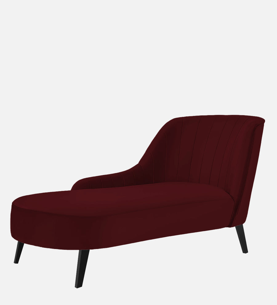 Flora Velvet Lhs Chaise Lounger In Dark Maroon Colour - Febonic Living