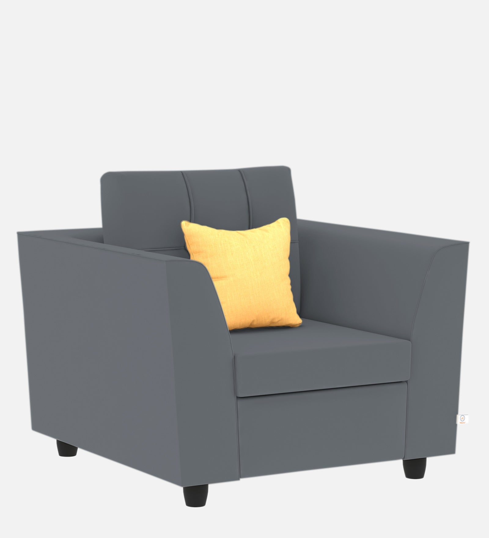 Nestin Velvet 1 Seater Sofa in Pubble Grey Colour