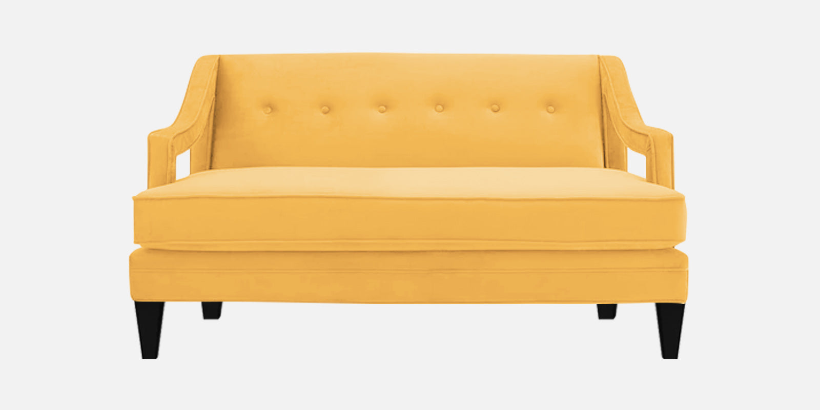 Daffy Velvet 2 Seater Sofa In Turmeric Yellow Colour