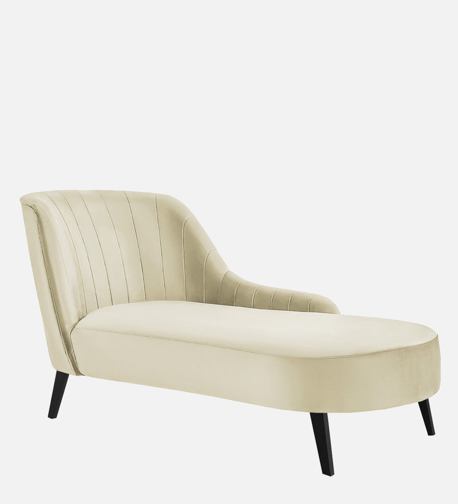 Flora Velvet Rhs Chaise Lounger In Warm White Colour - Febonic Living
