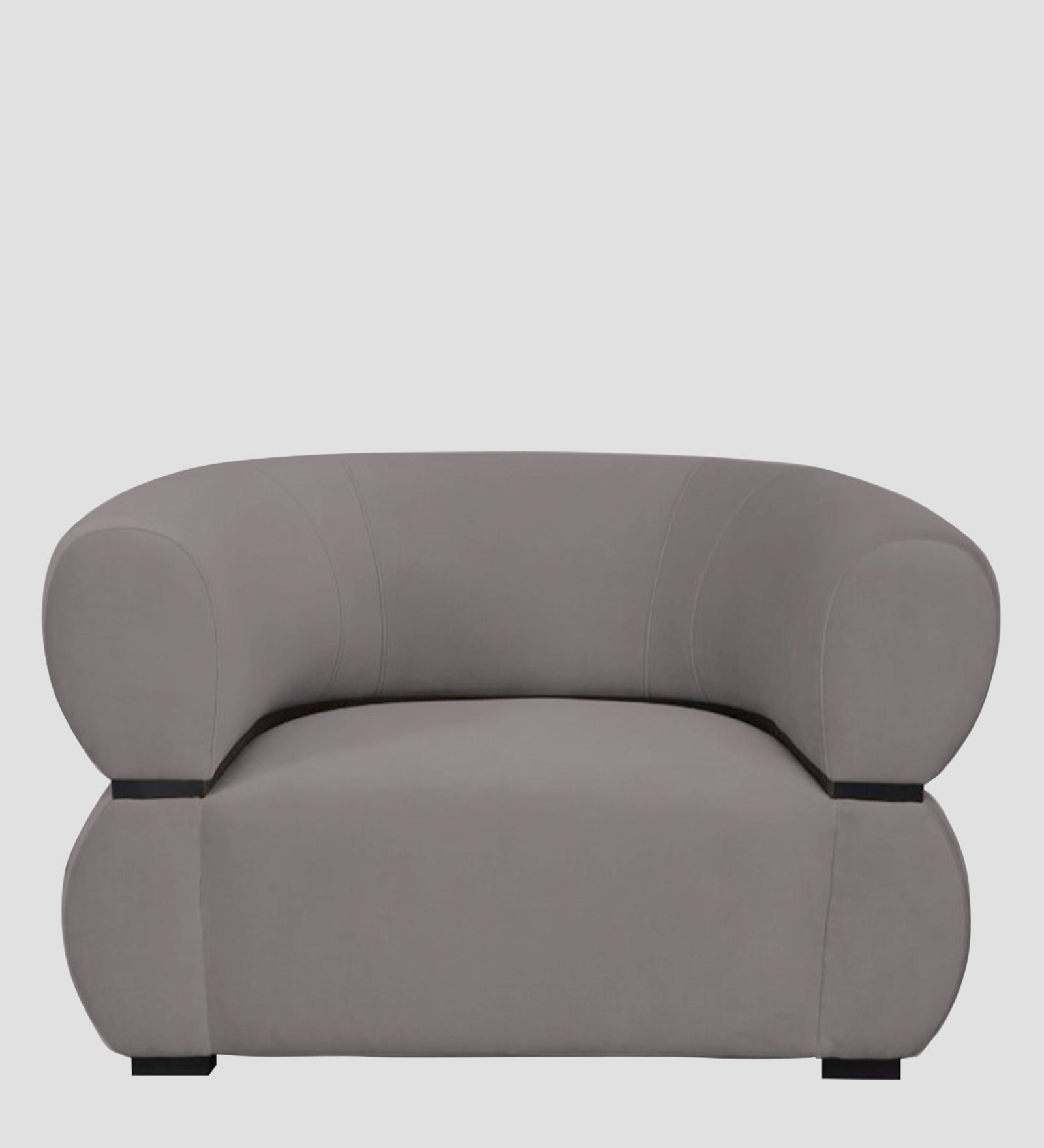 Kula Velvet 1 Seater Sofa In Pearl Grey Colour