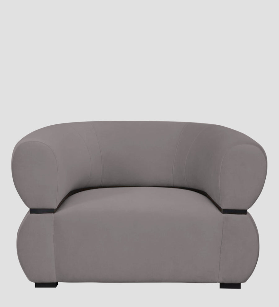 Kula Velvet 1 Seater Sofa In Pearl Grey Colour - Febonic Living