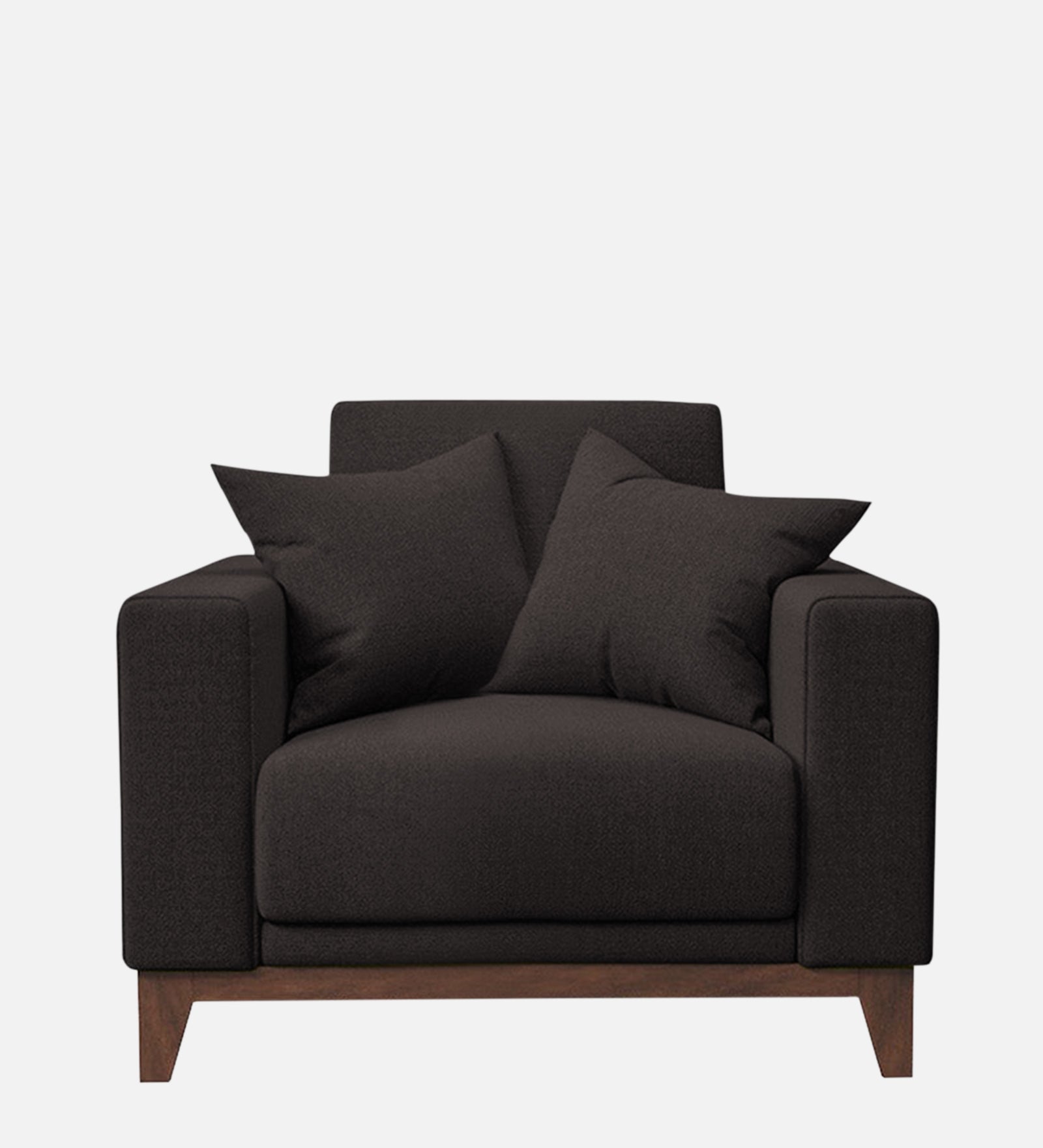 Luca Fabric 1 Seater Sofa in Dark Brown Colour