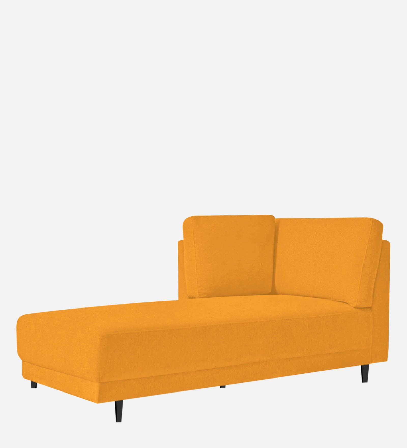 Jonze Velvet LHS Chaise Lounger in Safforn Yellow Colour