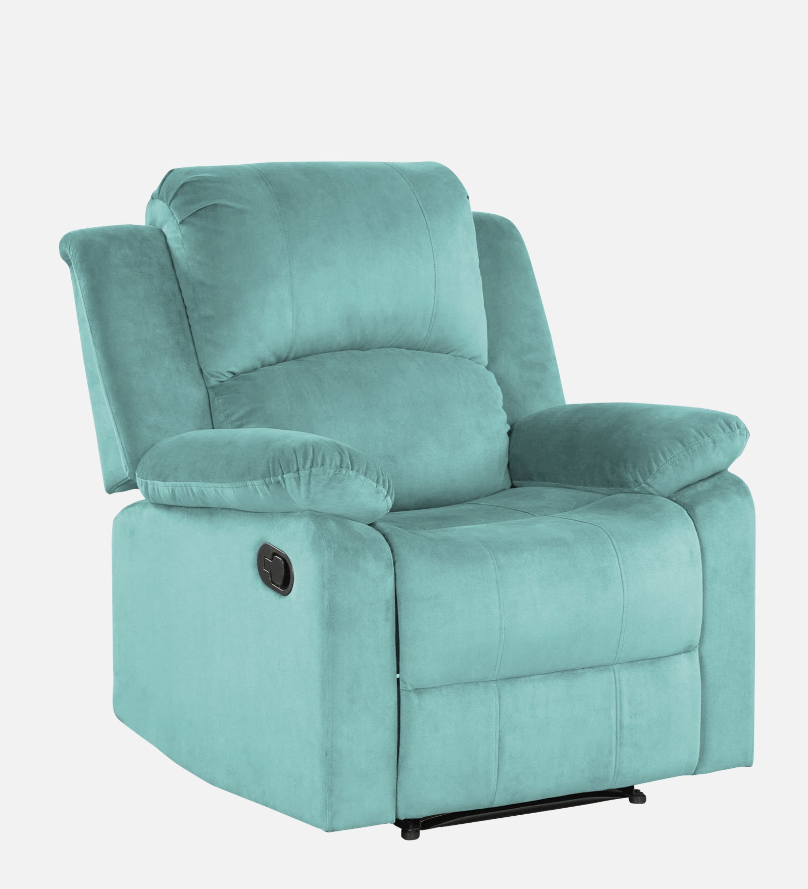 Henry Velvet Manual 1 Seater Recliner In Barmunda Aqua Colour