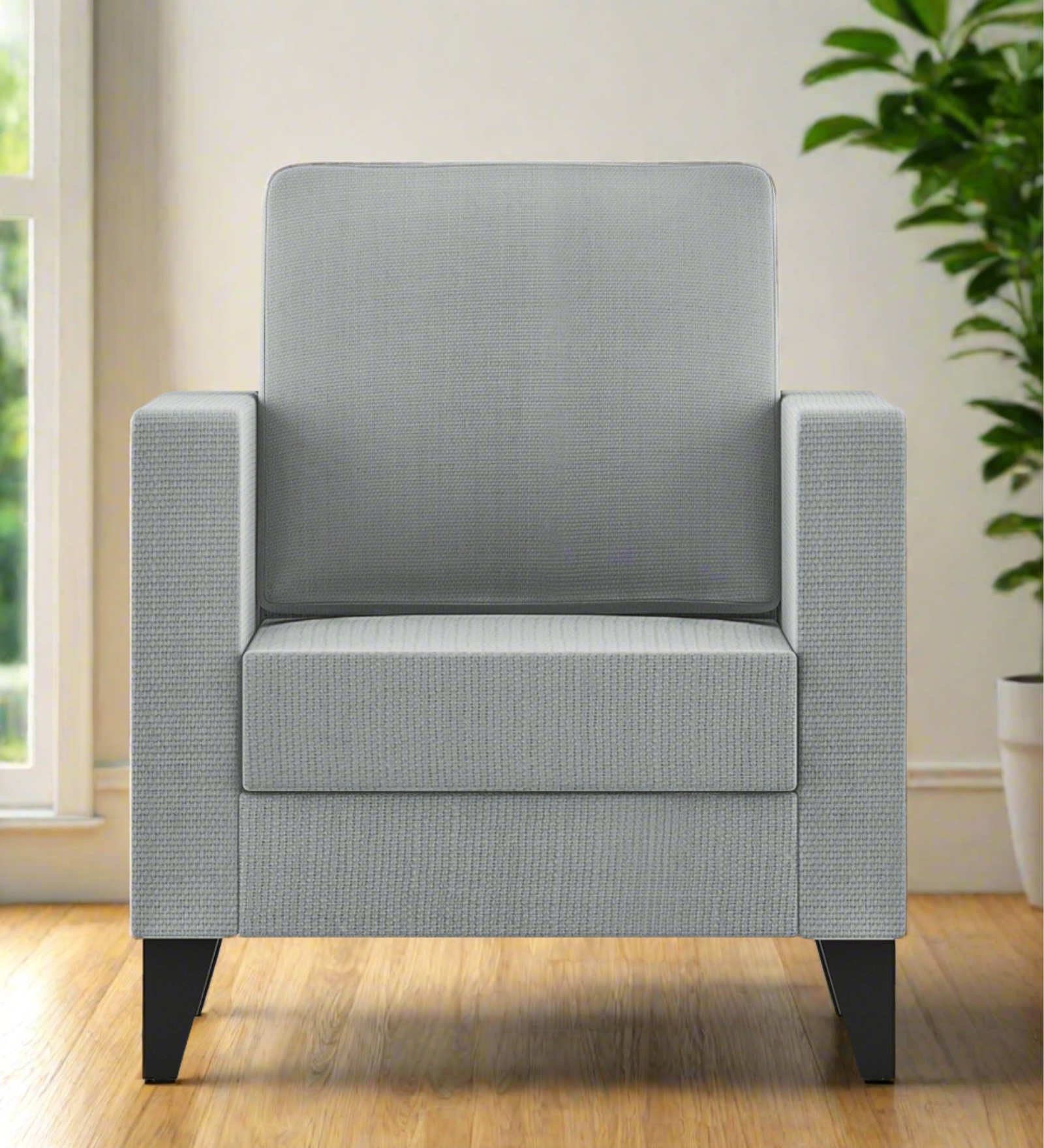 Nori Fabric 1 Seater Sofa In Lit Grey Colour