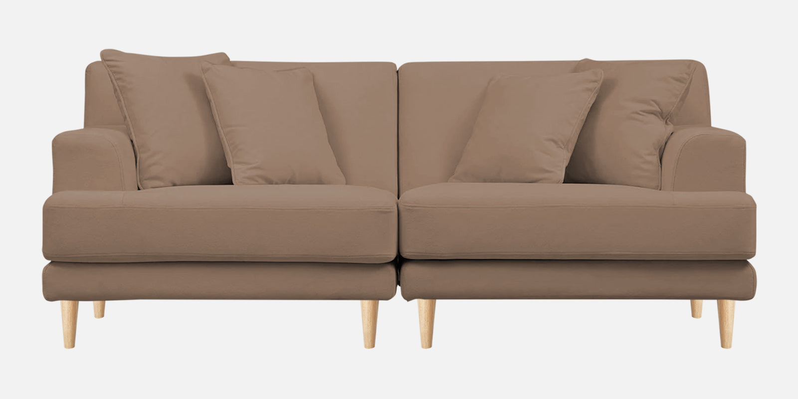 Woody Fabric 3 Seater Sofa in Wheat Beige Colour