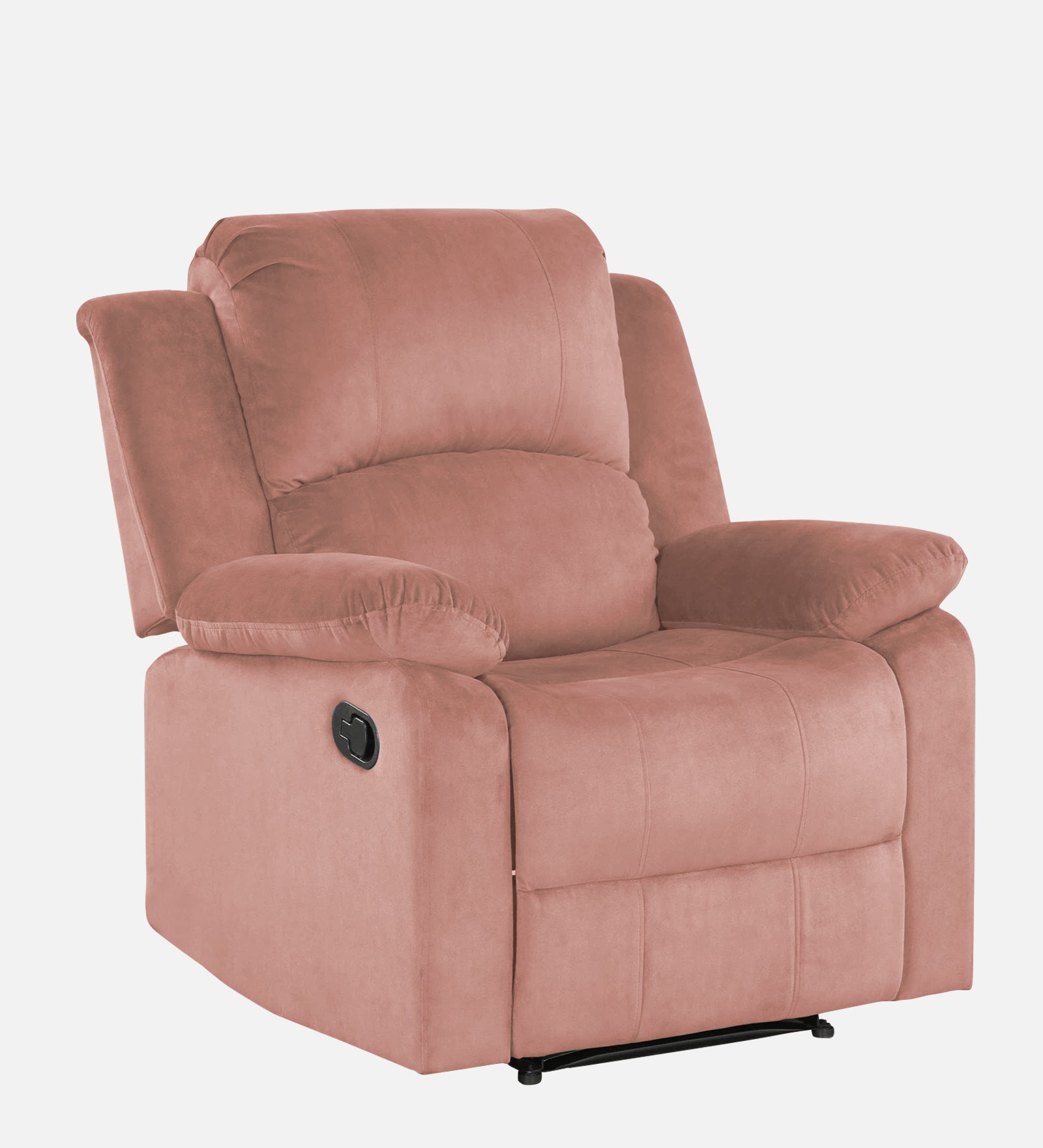 Henry Velvet Manual 1 Seater Recliner In Blush pink Colour