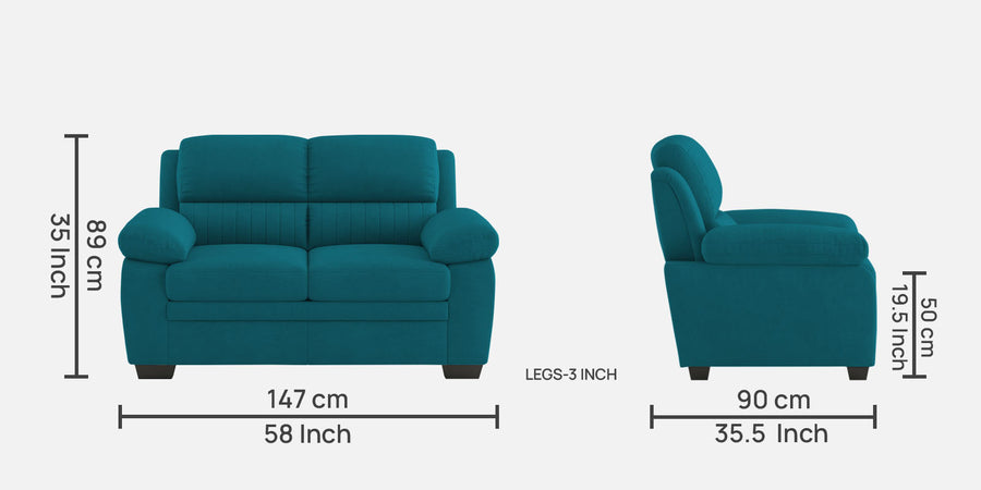 Cantaberry Velvet 2 Seater Sofa In Pine Green Colour - Febonic Living