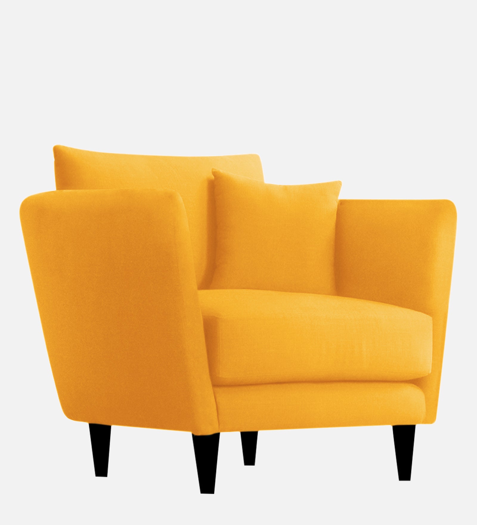 Norway Velvet 1 Seater Sofa In Safforn Yellow Colour