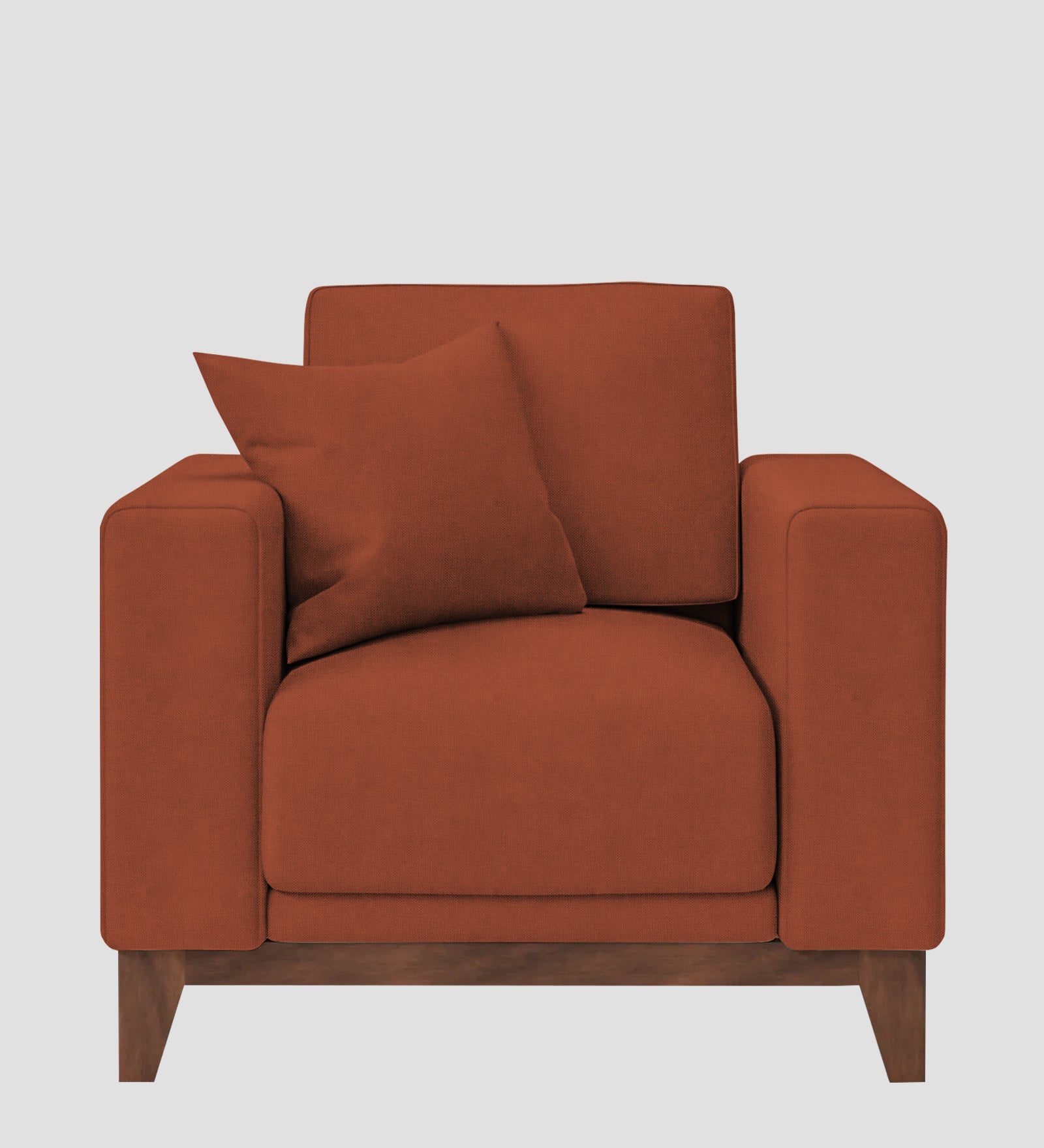 Luca Fabric 1 Seater Sofa in Royal Orange Colour