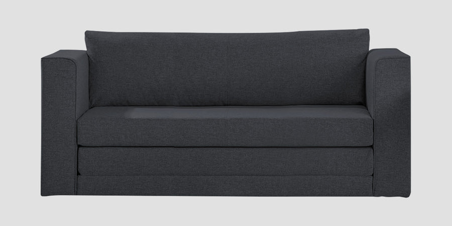 Kenia Fabric 3 Seater Foldable Sofa Cum Bed In Charcoal Grey Colour - Febonic Living