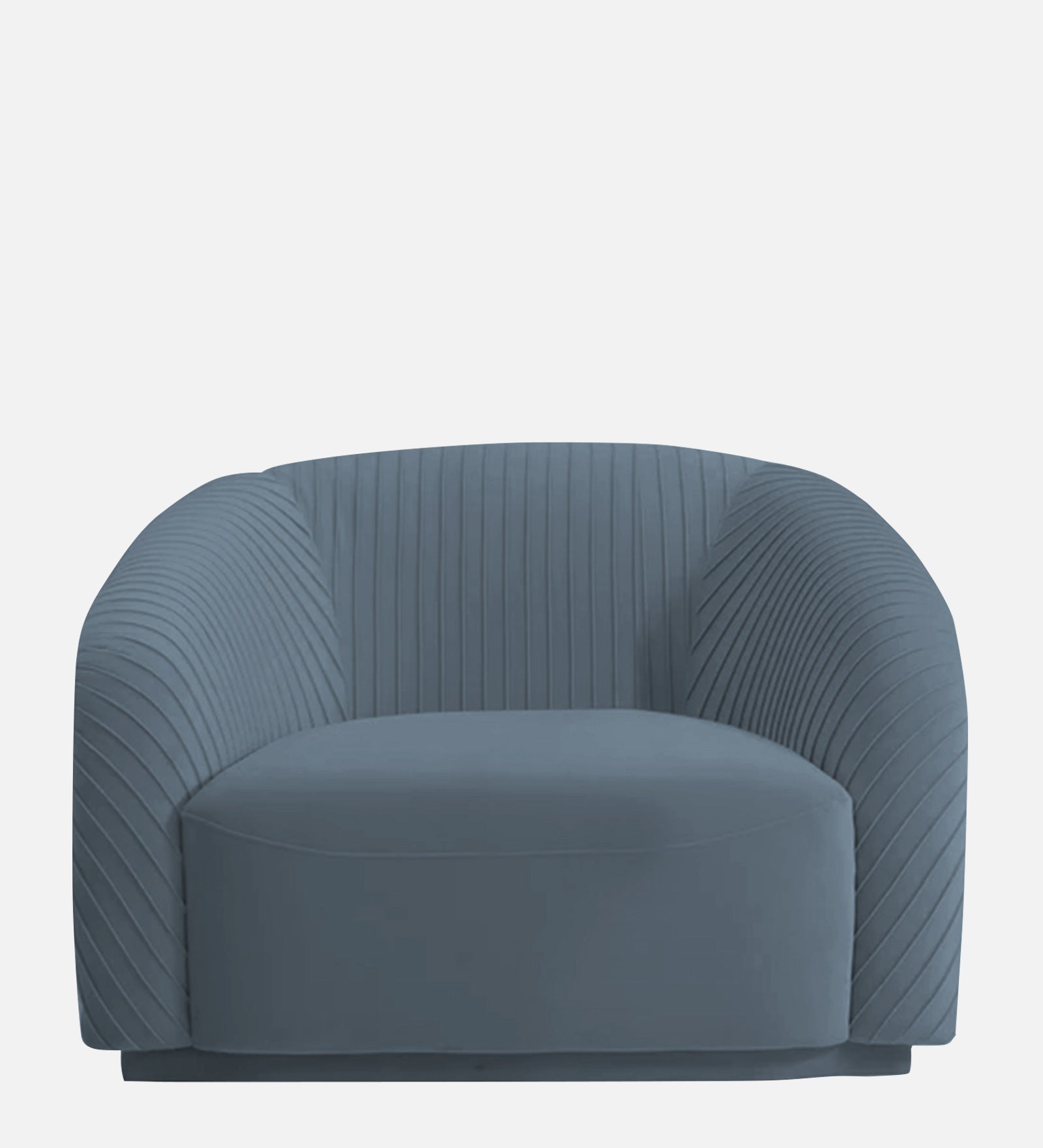 Yara Velvet Fabric 1 Seater Sofa in Oxford Blue Colour