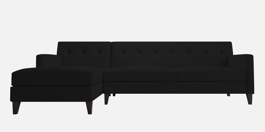Miller Fabric Rhs Sectional Sofa 3 Lounger In Zed Black Colour - Febonic Living