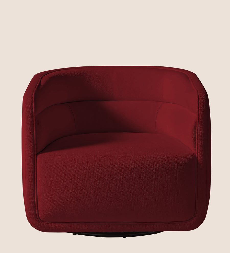 Ria Fabric Swivel Chair In Chilli Red Colour - Febonic Living