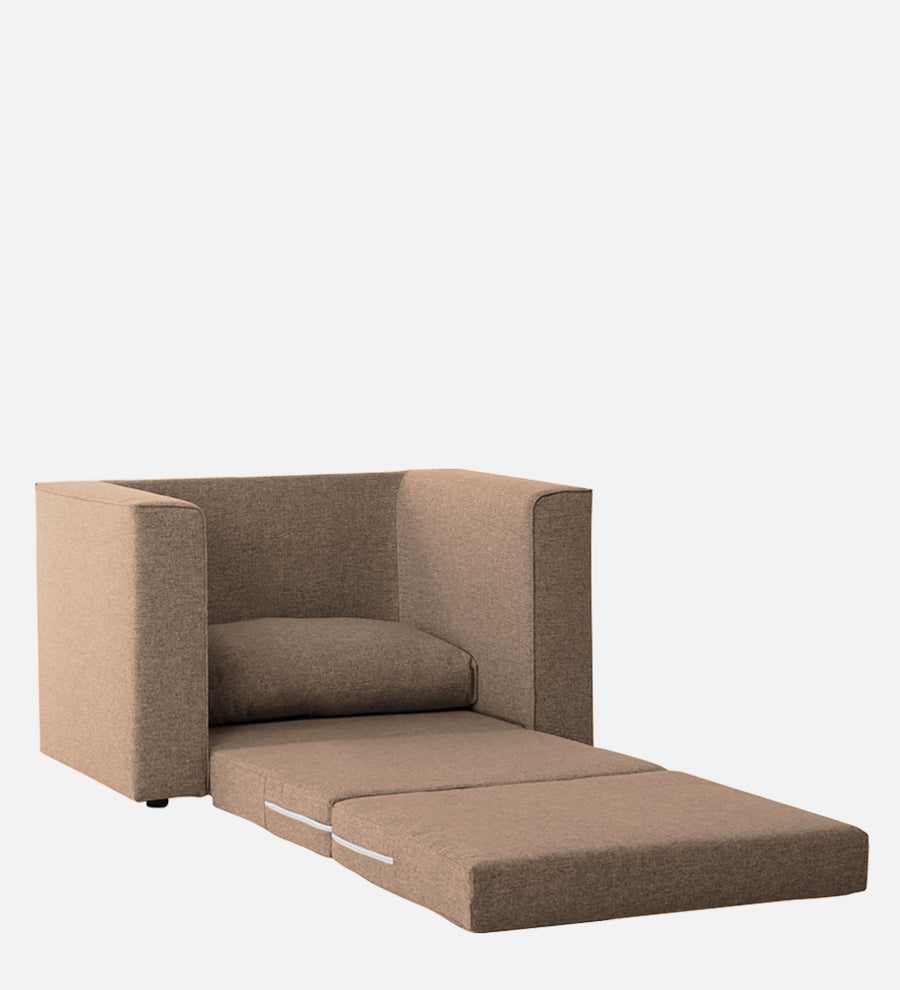 Kenia Fabric 1 Seater Foldable Sofa Cum Bed In Cookie Beige Colour - Febonic Living