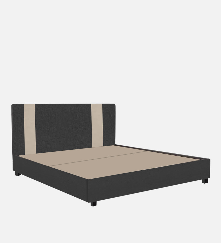 Alisha Leatherette King Size Bed In Grey Colour - Febonic Living