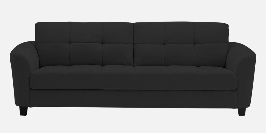 Mulan Fabric 3 Seater Sofa In Bitter Black Colour - Febonic Living