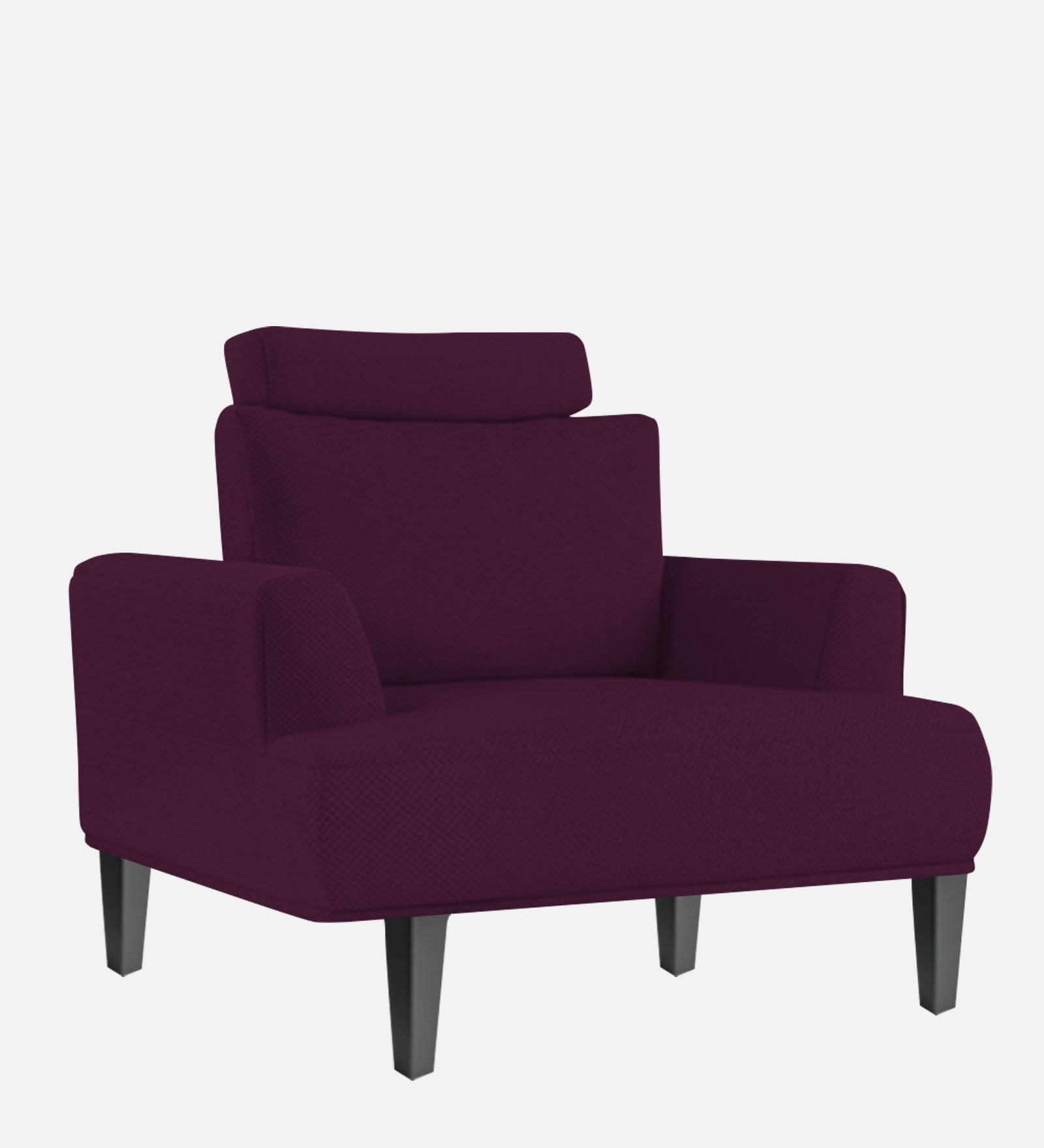 Como Fabric 1 Seater Sofa in Greek Purple Colour