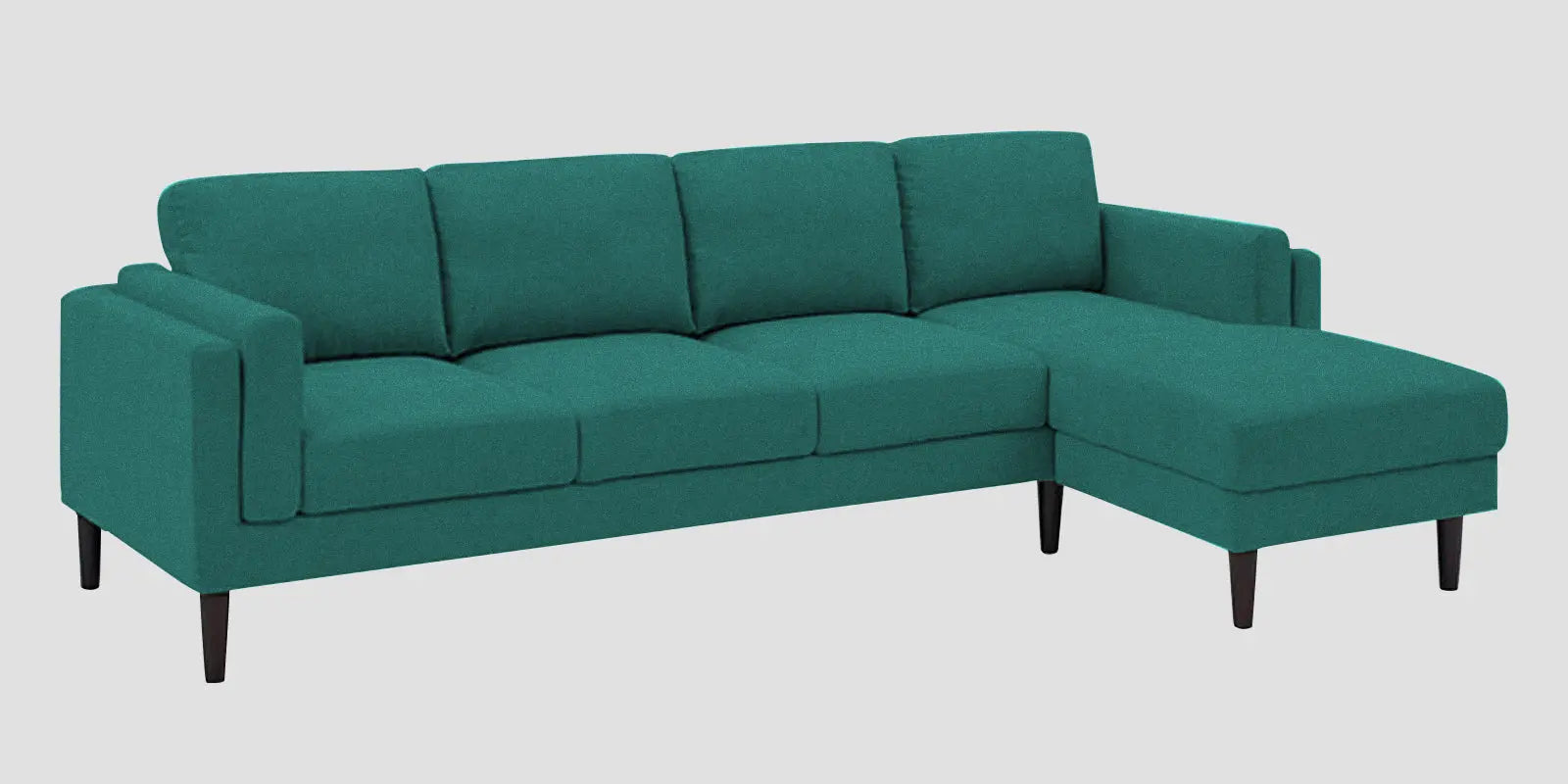 Creata Fabric LHS Sectional Sofa (3+Lounger) In Sea Green Colour Febonic Living