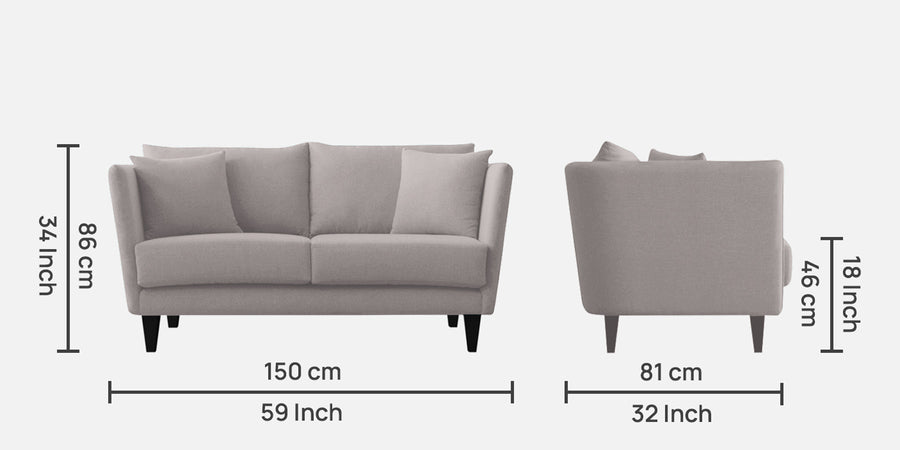 Norway Velvet 2 Seater Sofa In Pearl Grey Colour - Febonic Living