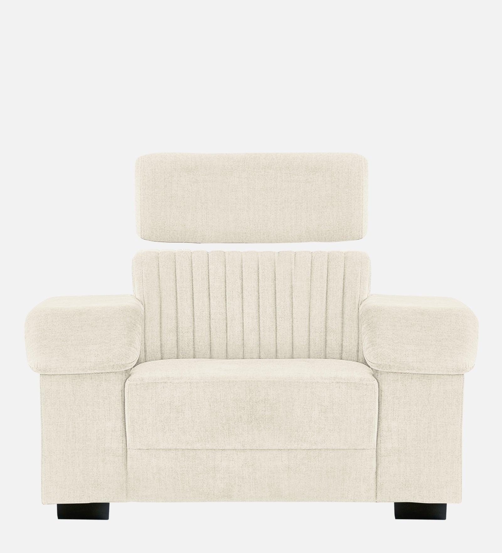 Draco Fabric 1 Seater Sofa In  Ivory Cream Colour - Febonic Living