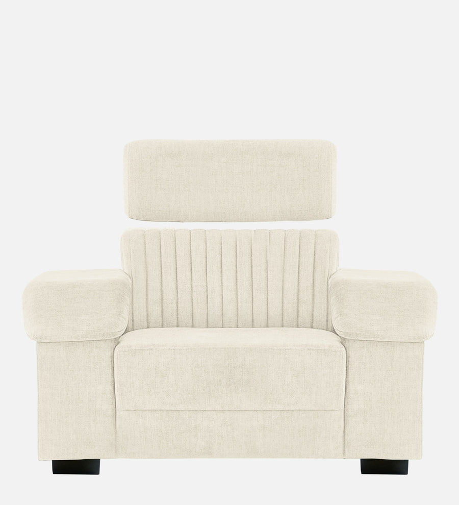 Draco Fabric 1 Seater Sofa In Ivory Cream Colour - Febonic Living