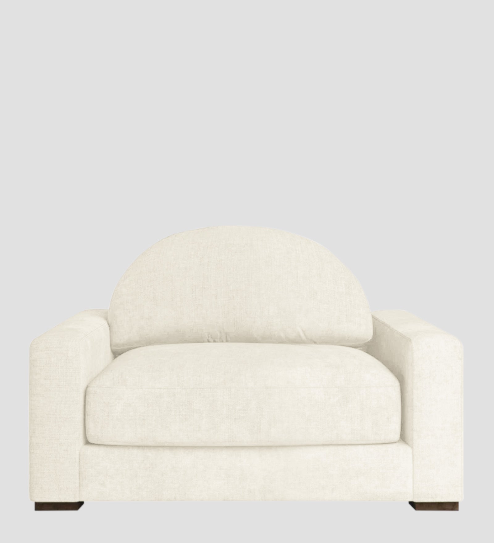 Adara Fabric 1 Seater Sofa In Ivory Cream Colour