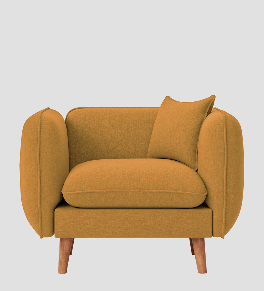 Reva Fabric 1 Seater Sofa In Corn Yellow Colour - Febonic Living