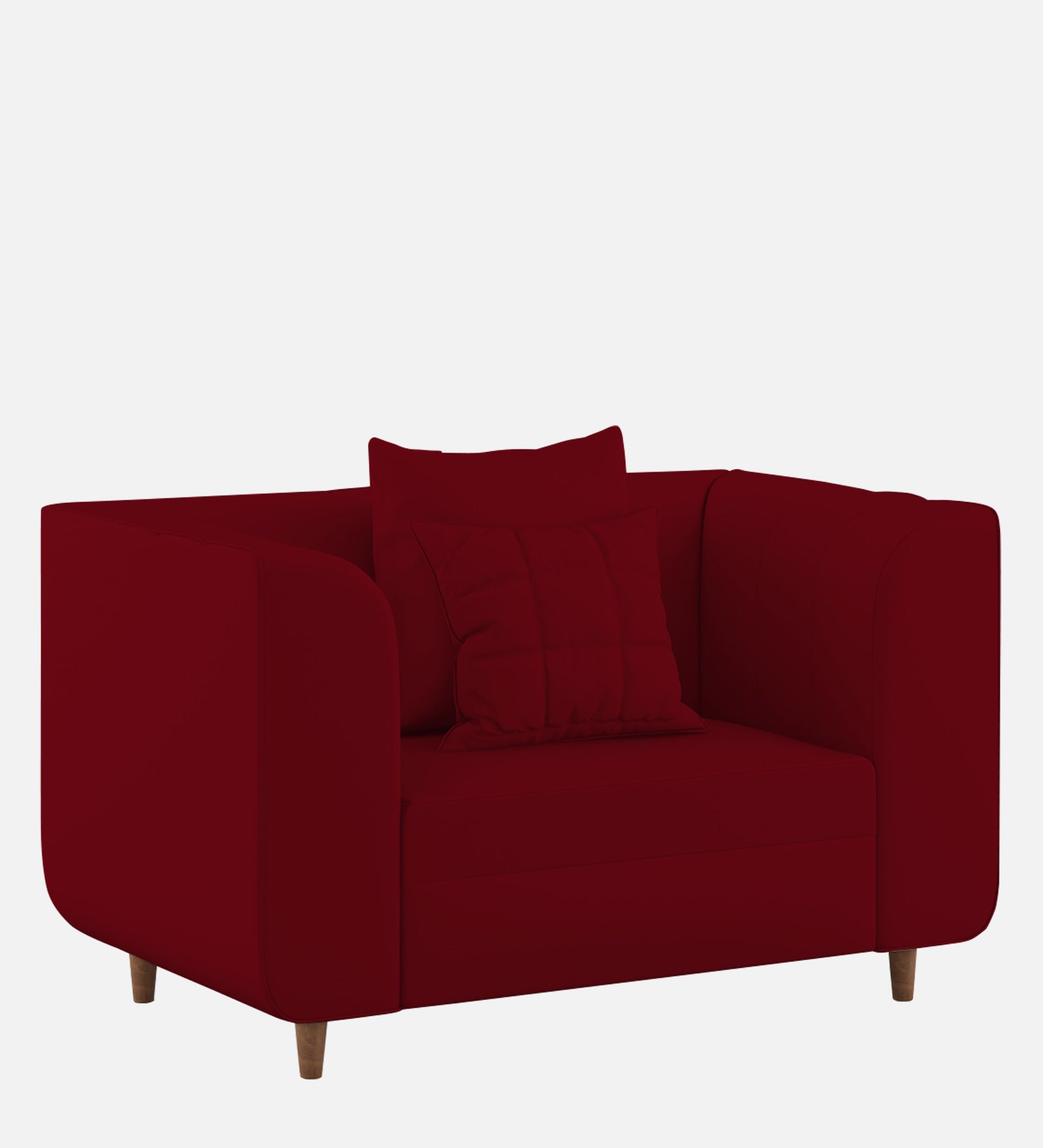 Sumo Velvet 1 Seater Sofa in Cherry Red Colour