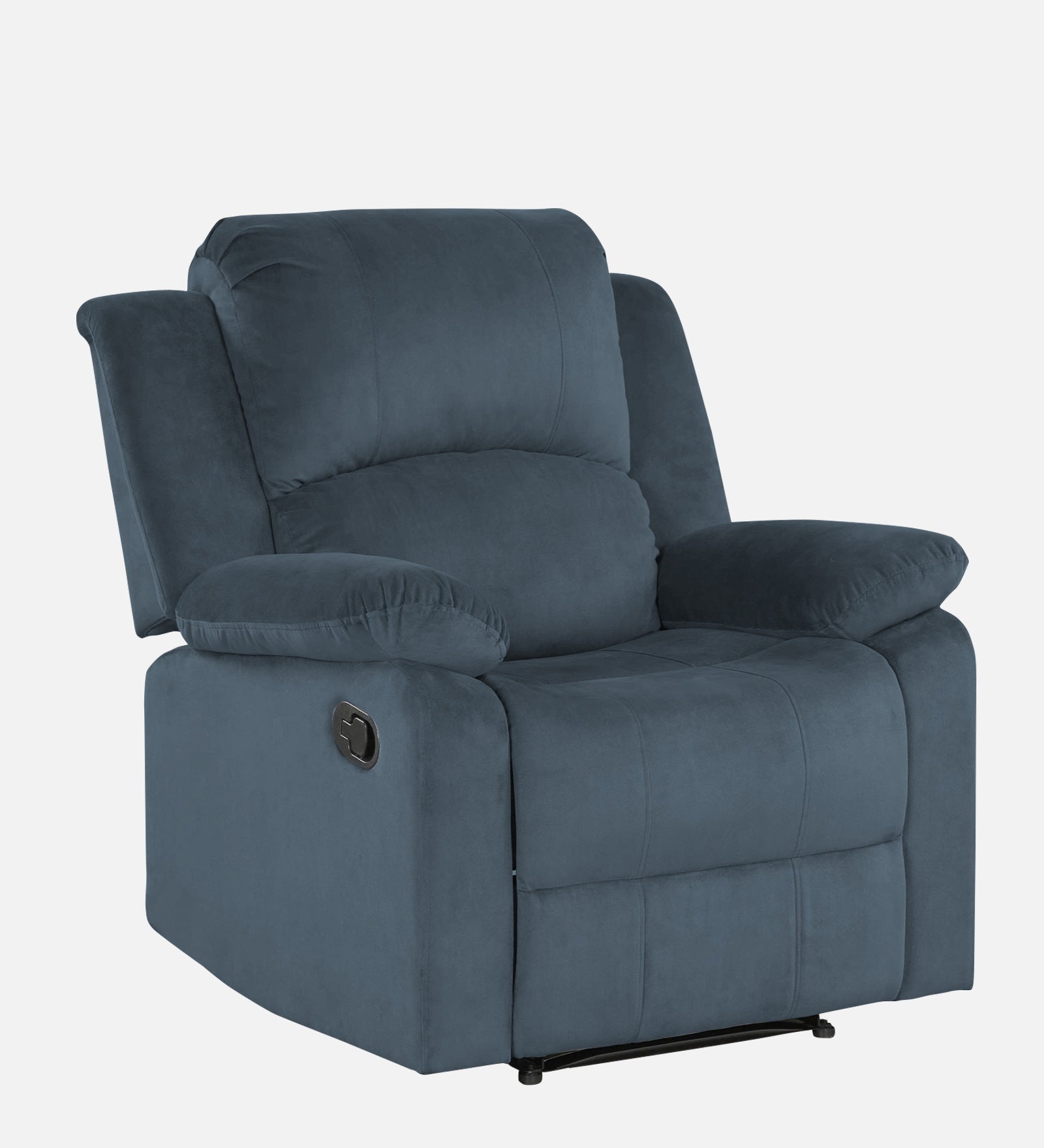 Henry Velvet Manual 1 Seater Recliner In Oxford Blue Colour