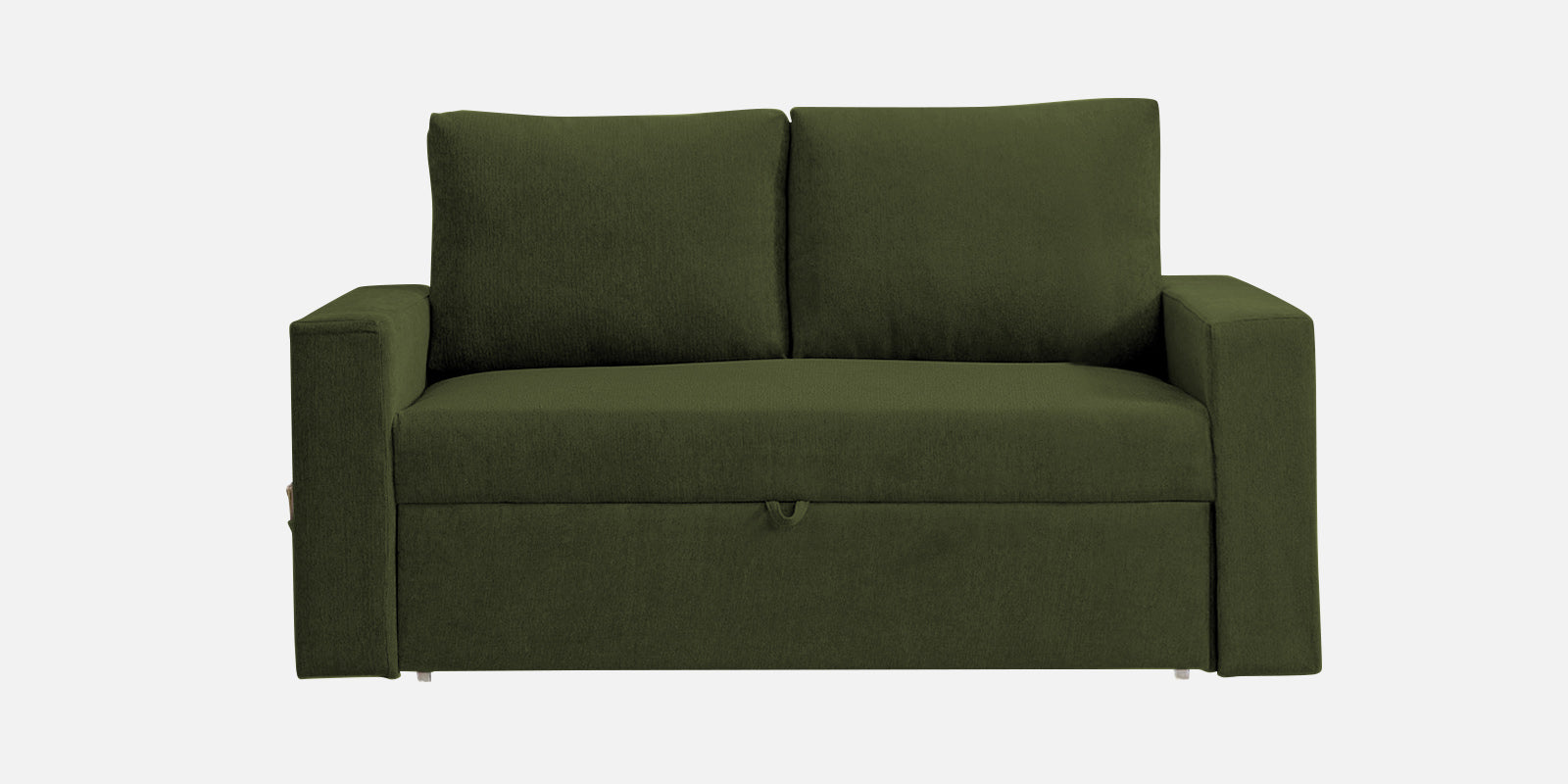 Kara Fabric 2 Seater Pull Out Sofa Cum Bed in Olive Green Colour