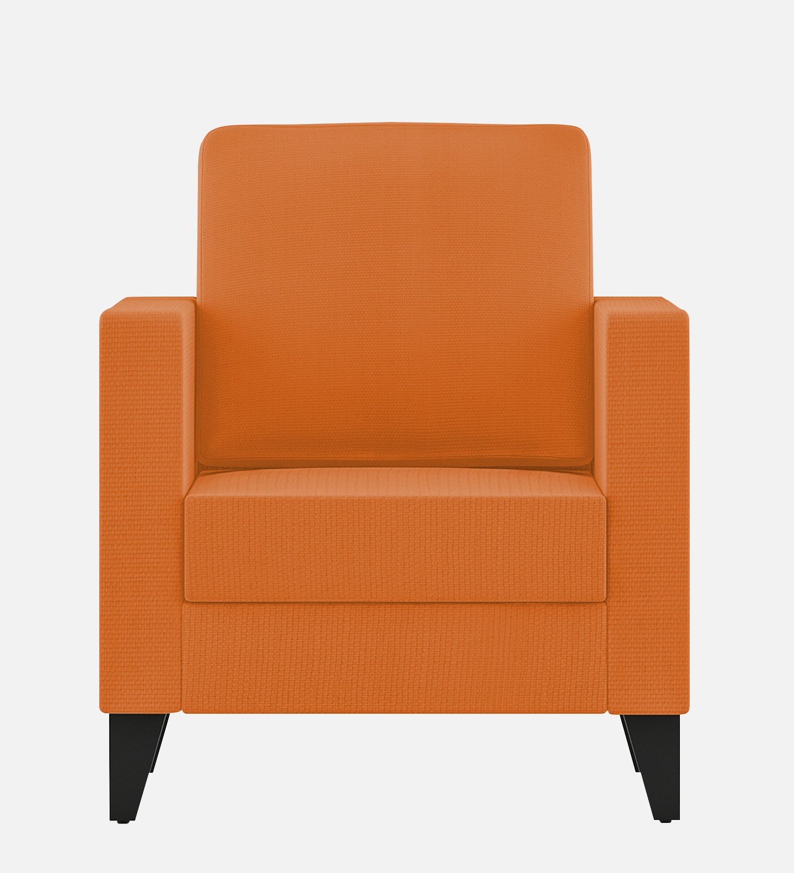 Nori Fabric 1 Seater Sofa In Dark Orange Colour