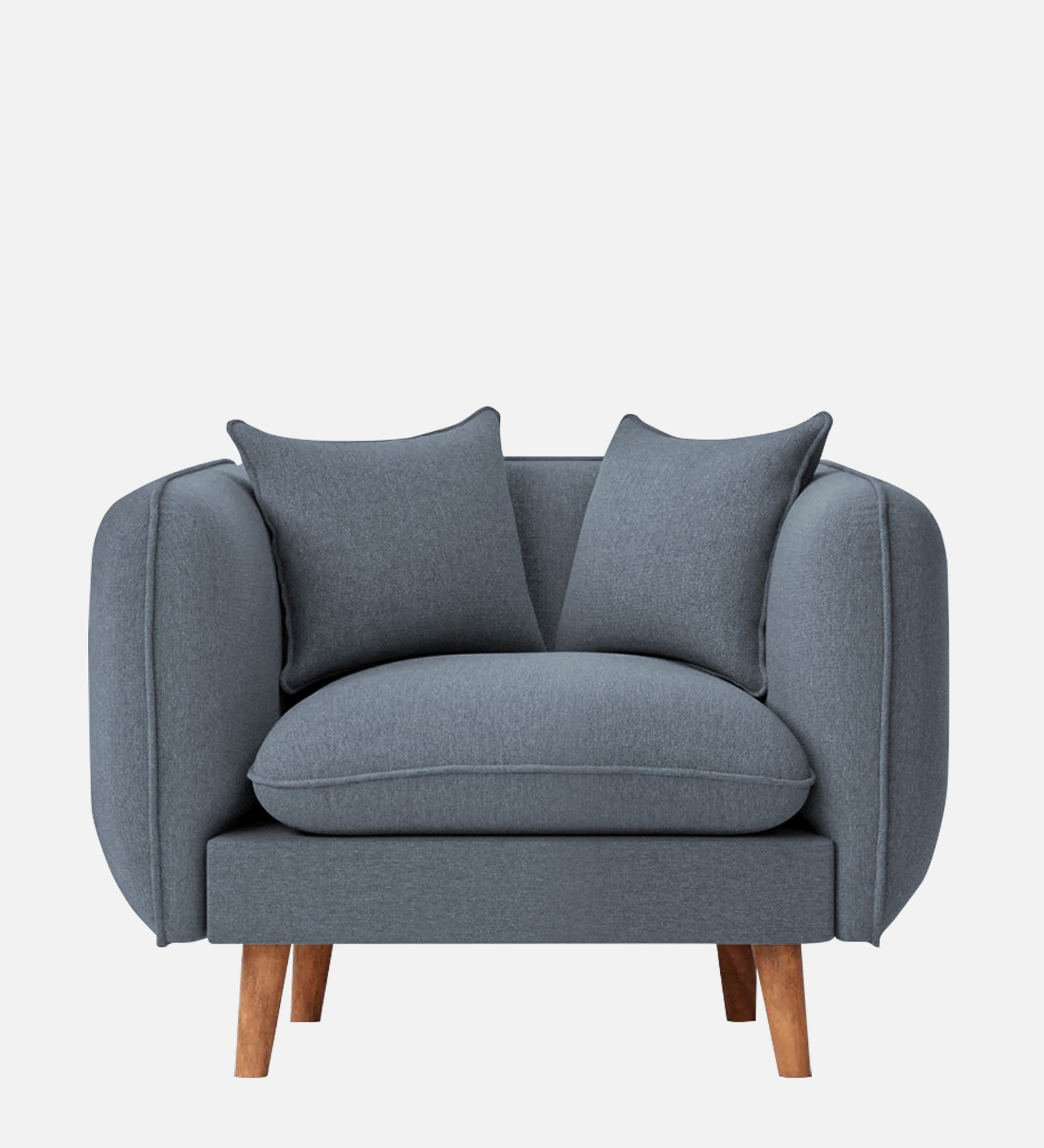 Reva Fabric 1 Seater Sofa In Indigo Blue Colour