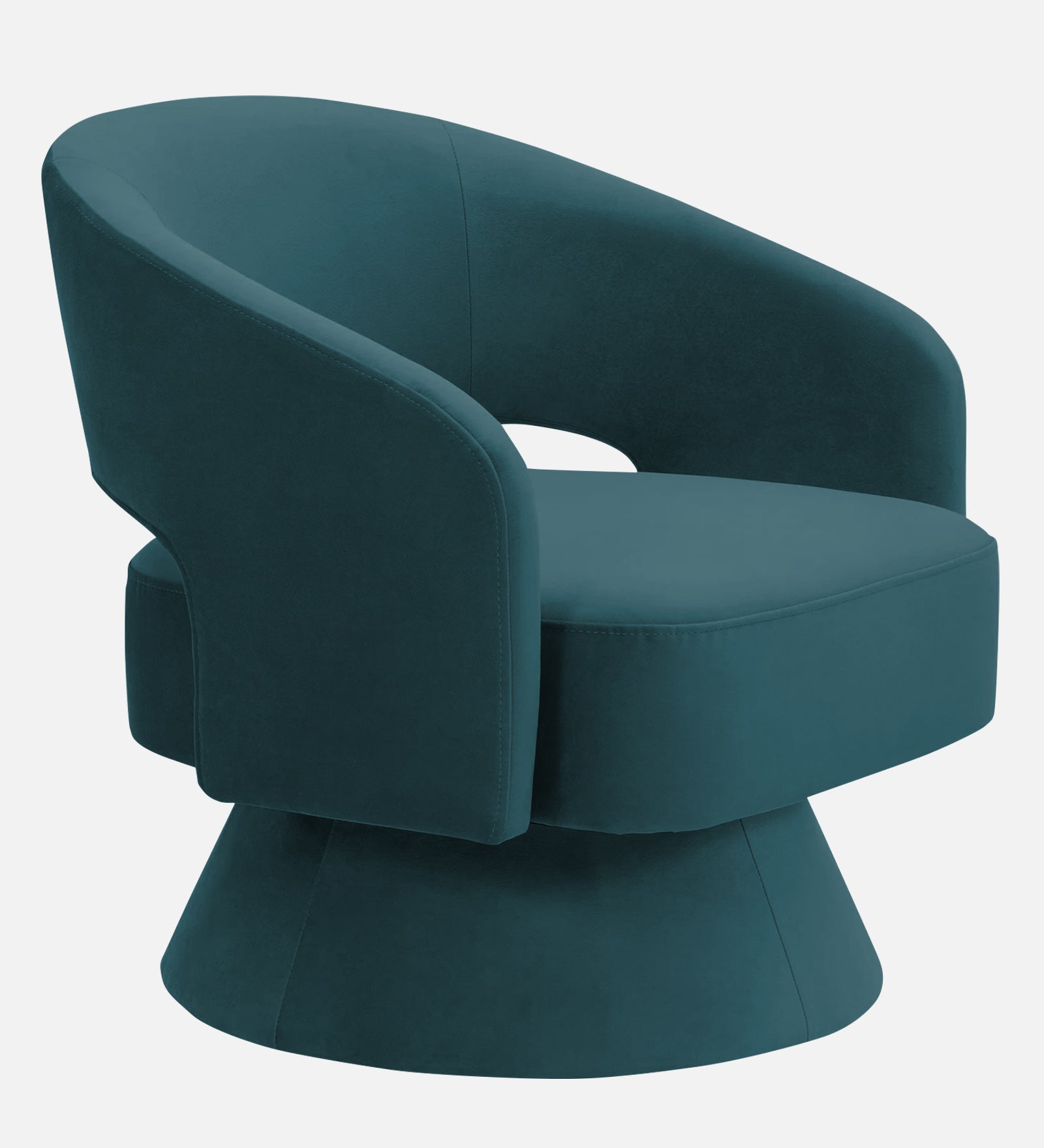 Pendra Velvet Swivel Chair in Arabian Green Colour