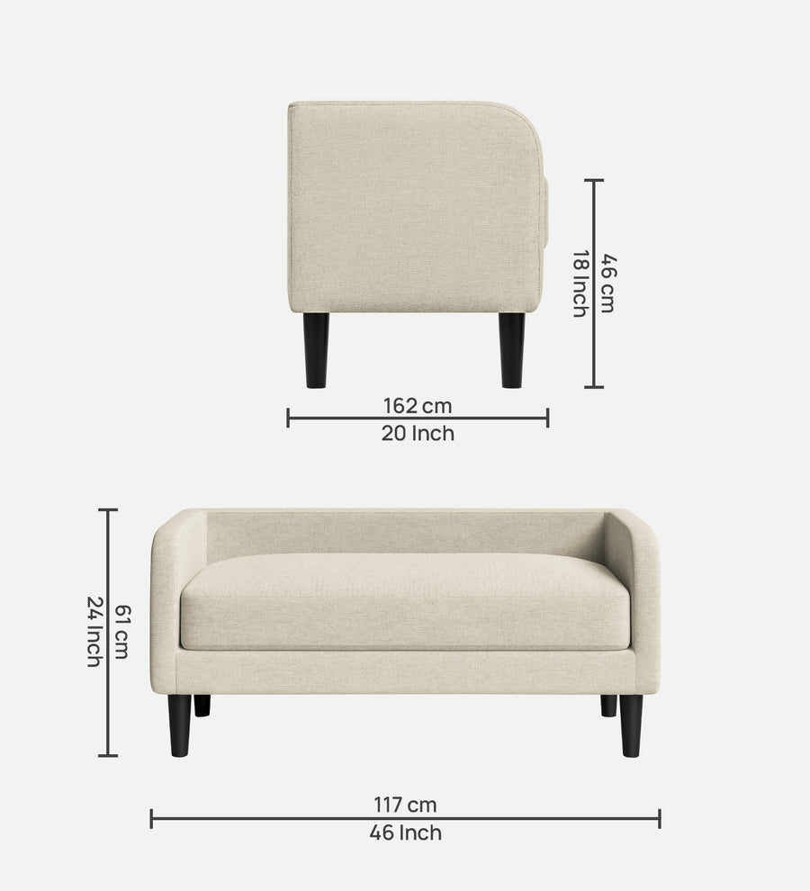 Maya Fabric Bench In Ivory Cream Colour - Febonic Living