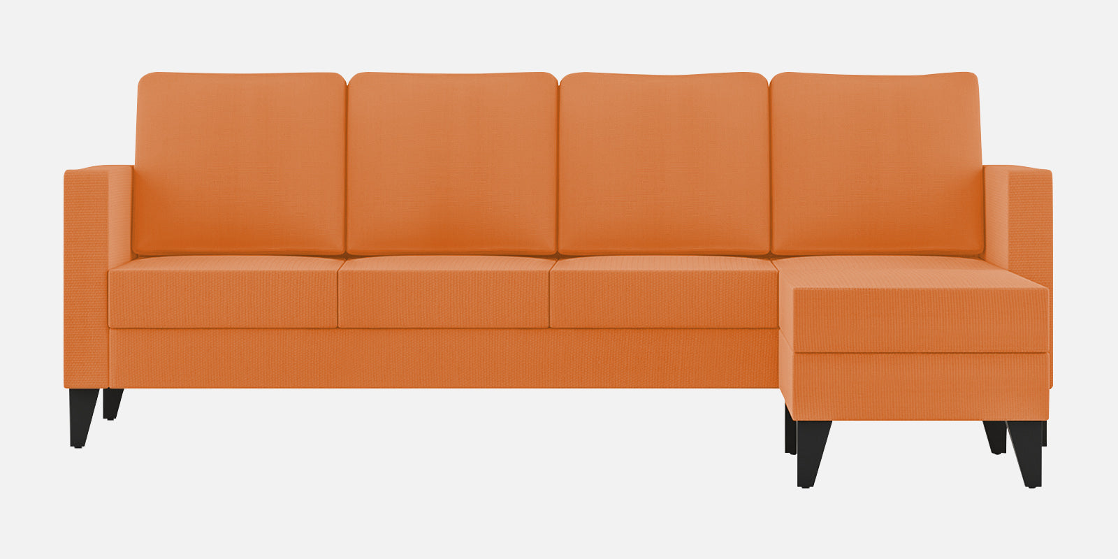 Nori Fabric LHS Sectional Sofa (3 + Lounger) In Dark Orange Colour