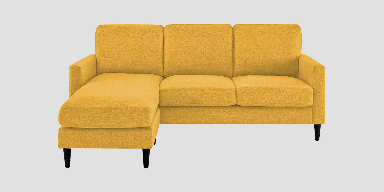 Romie Fabric RHS Sectional Sofa (2+Lounger) In Bold Yellow Colour - Febonic Living