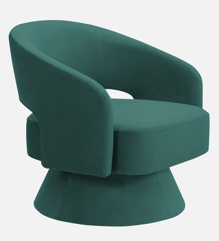 Pendra Velvet Swivel Chair In Pine Green Colour - Febonic Living
