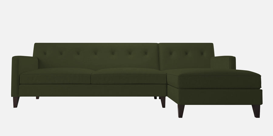 Miller Fabric Lhs Sectional Sofa 3 Lounger In Olive Green Colour - Febonic Living