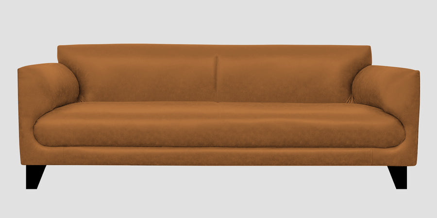 Convi Leatherette 3 Seater Sofa In Cinnamon Brown Colour - Febonic Living