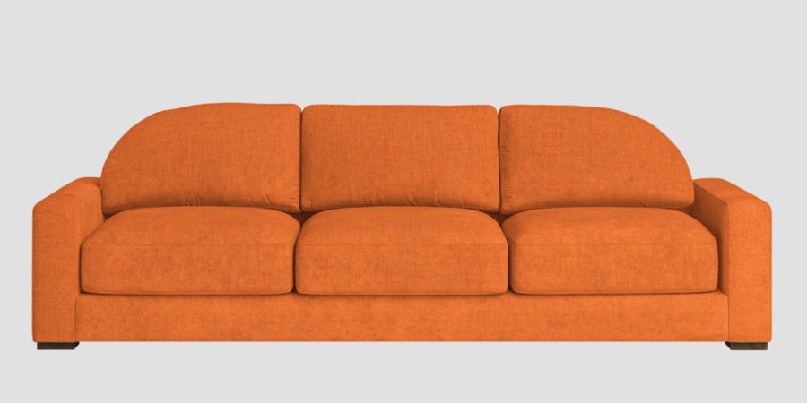 Dara Fabric 3 Seater Sofa In Vivid Orange Colour - Febonic Living