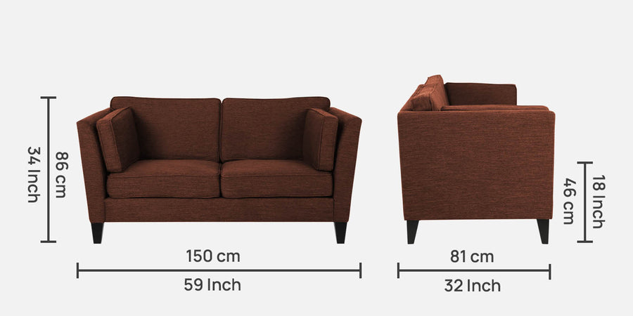 Nigar Fabric 2 Seater Sofa In Coffee Brown Colour - Febonic Living