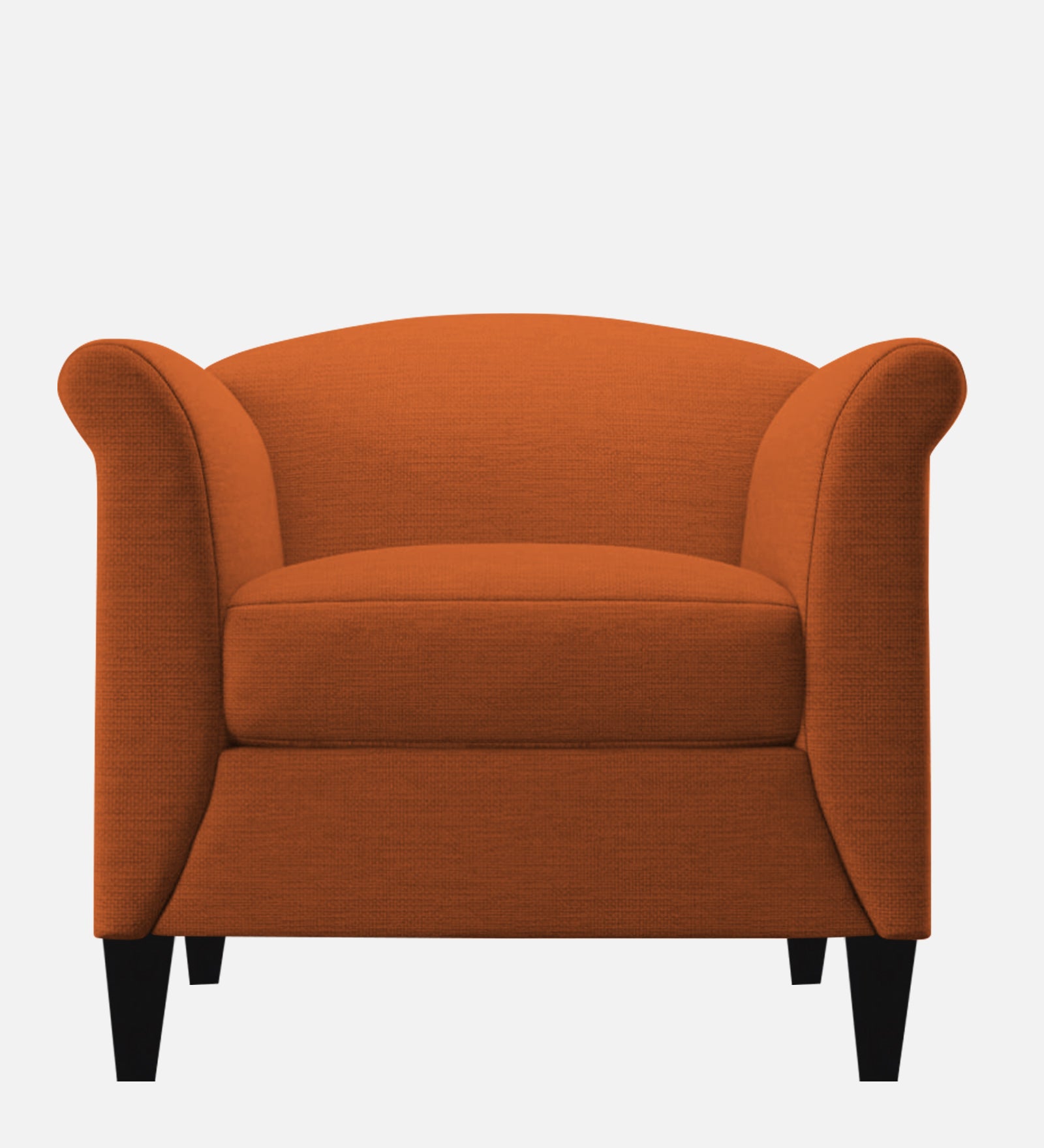 Kimber Fabric 1 Seater Sofa in Vivid Orange Colour